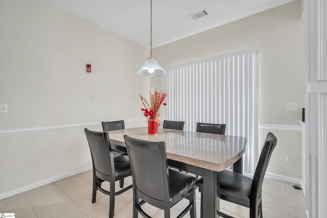 view of tiled dining area