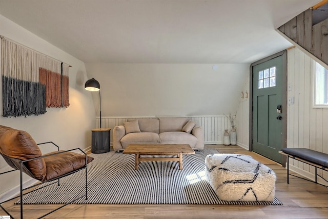 living room featuring light hardwood / wood-style floors