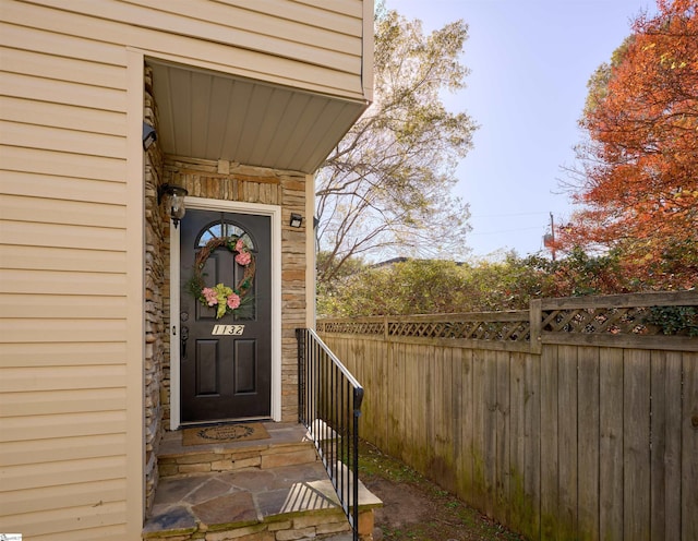 view of exterior entry