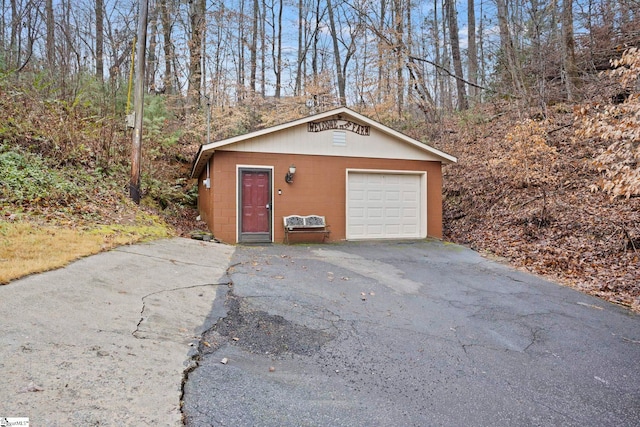 view of garage