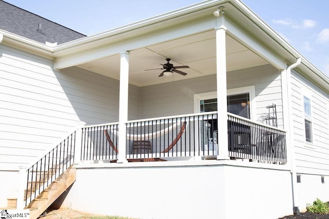 view of patio / terrace with ceiling fan