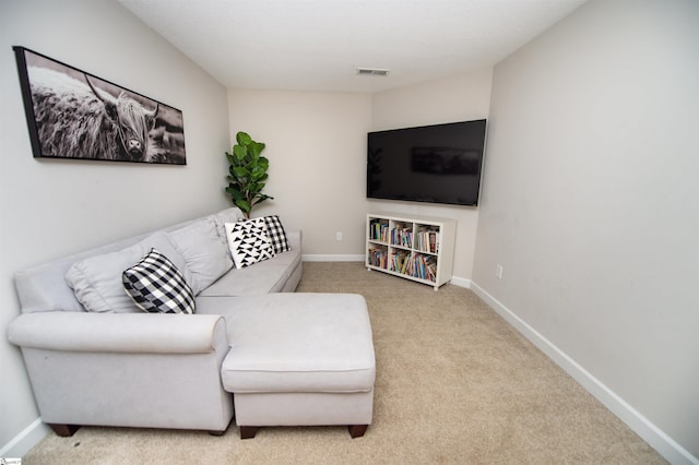 living room featuring carpet floors