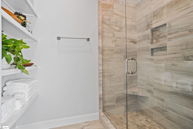 bathroom with an enclosed shower