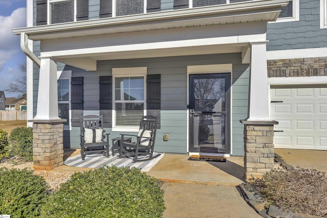 property entrance with a porch