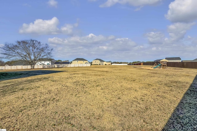 view of yard with a playground