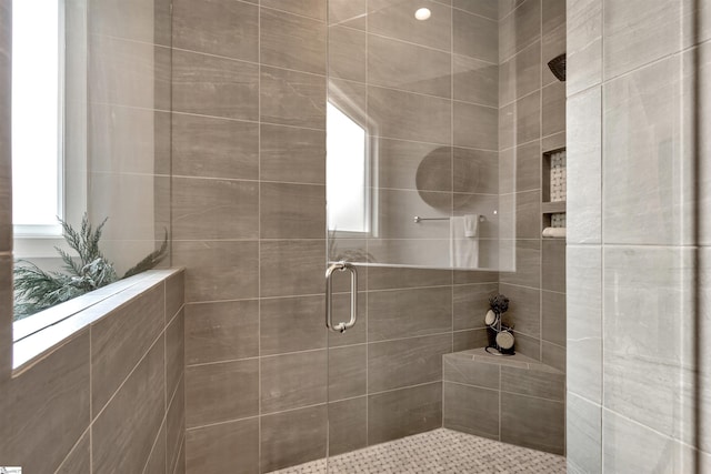 bathroom with a wealth of natural light and walk in shower