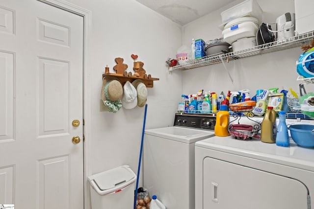 laundry area featuring washer and clothes dryer