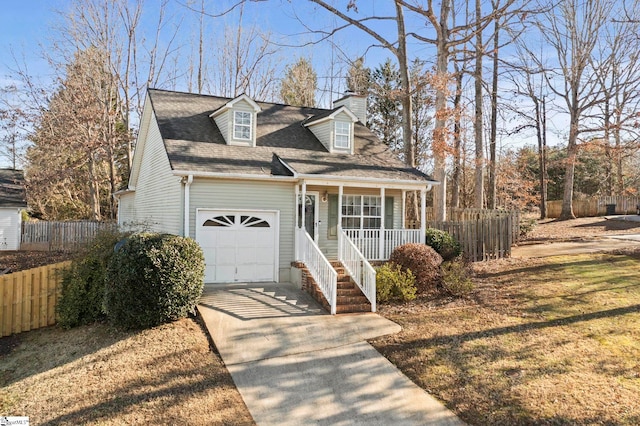 cape cod home featuring a porch