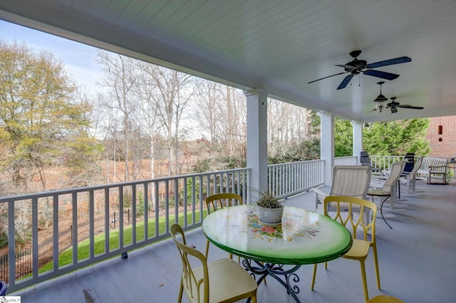 view of patio with ceiling fan