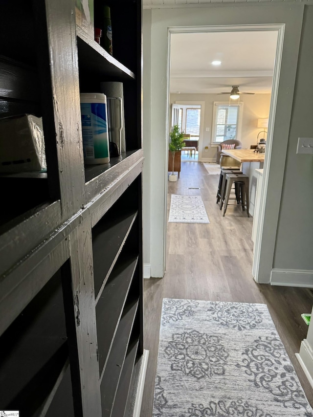 hallway featuring hardwood / wood-style floors