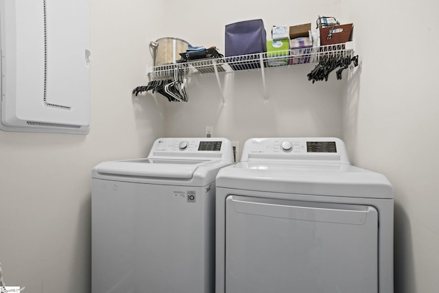 laundry room featuring washer and dryer