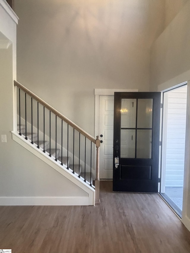 foyer entrance featuring hardwood / wood-style flooring