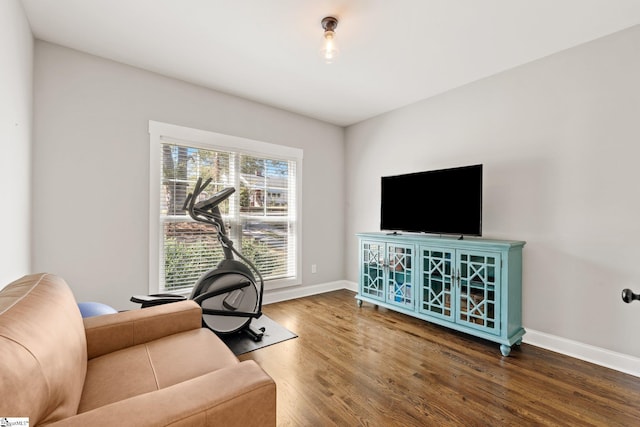 interior space with hardwood / wood-style floors