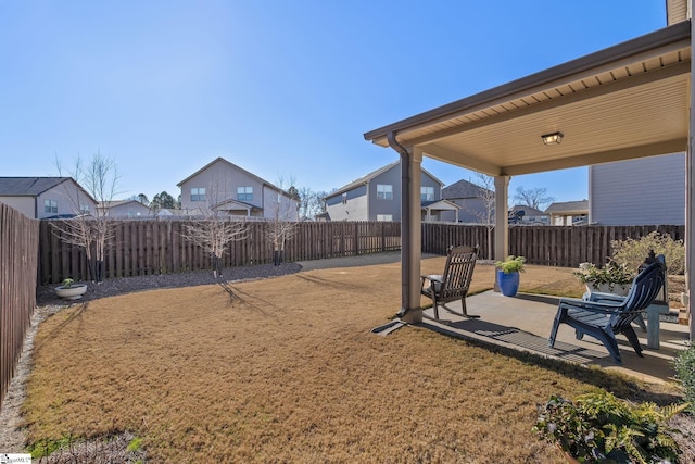 view of yard featuring a patio