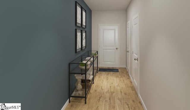 entryway with light wood-type flooring