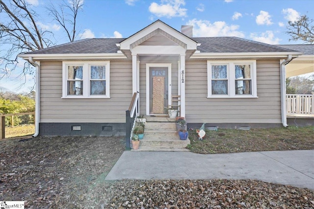 view of bungalow-style home