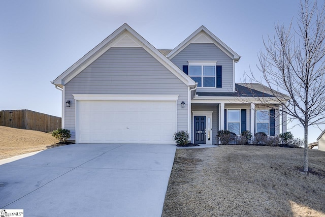 view of front of house with a garage