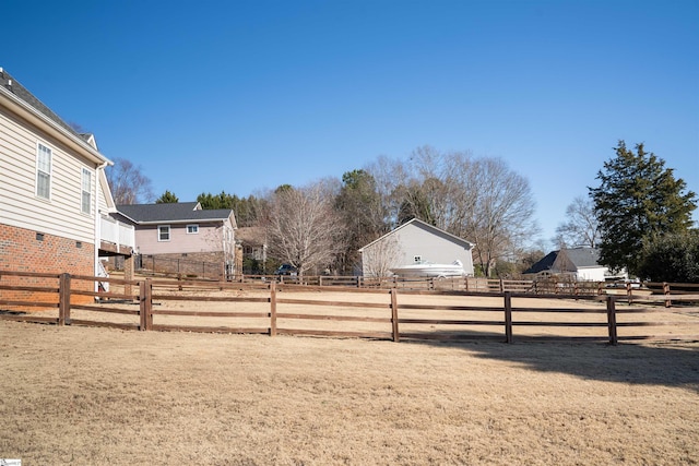 view of yard featuring a rural view