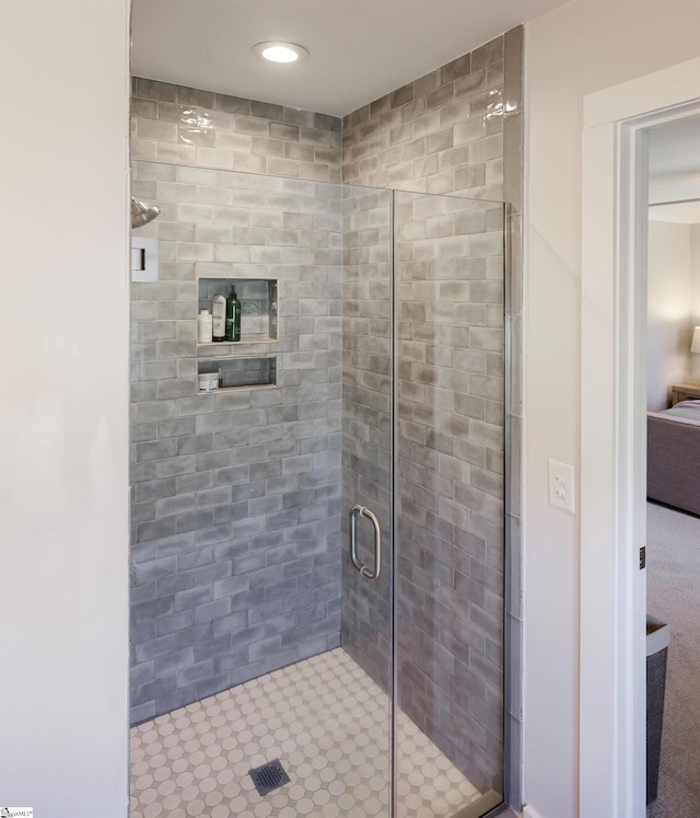 bathroom featuring walk in shower