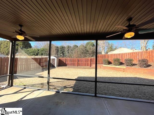 view of patio / terrace with ceiling fan