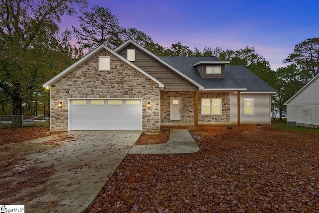 view of front facade with a garage