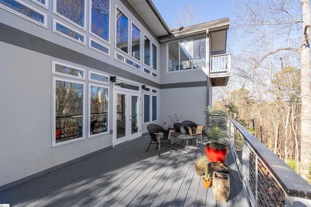 deck with french doors