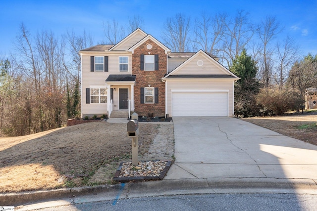 view of front property featuring a garage