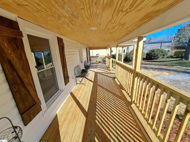 deck featuring covered porch