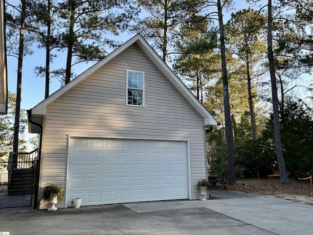 view of garage