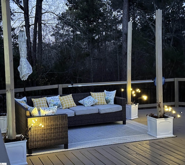 deck with an outdoor living space