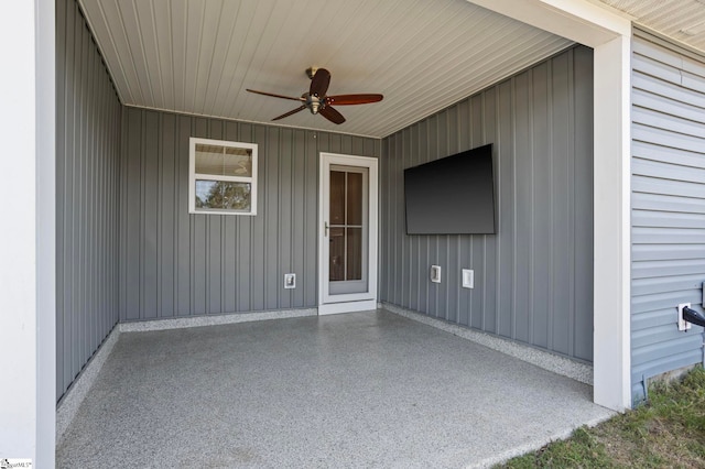 view of patio / terrace with ceiling fan