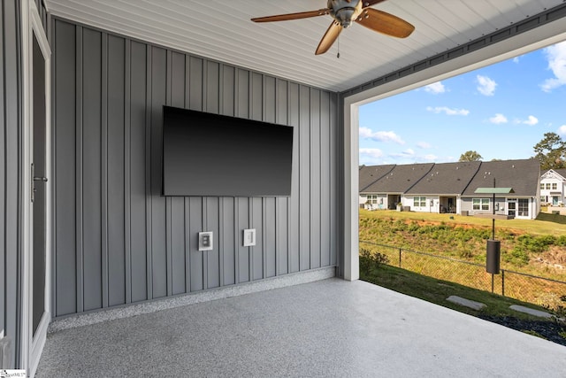 view of patio with ceiling fan