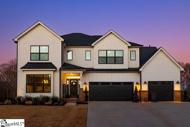 view of front facade with a garage