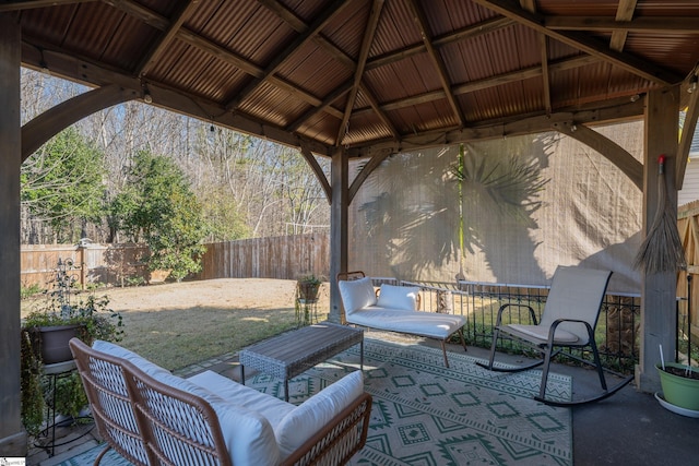 view of patio with a gazebo