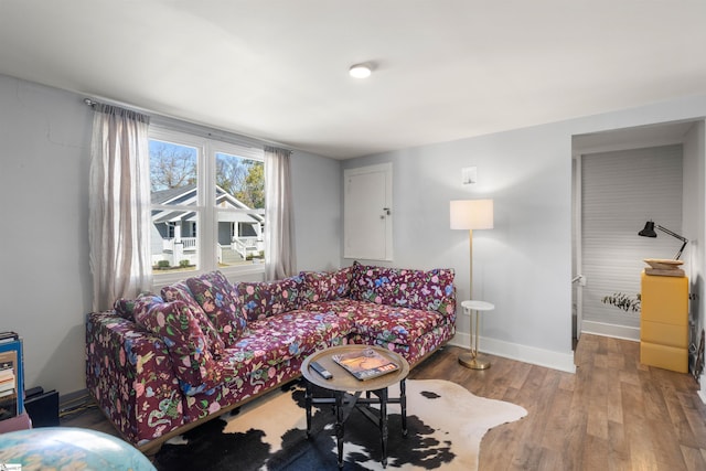 living room featuring hardwood / wood-style flooring