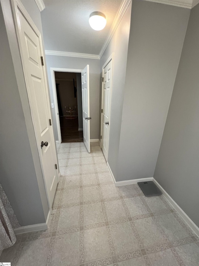 corridor with crown molding