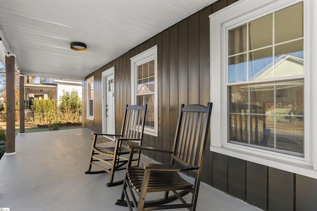 view of patio featuring covered porch