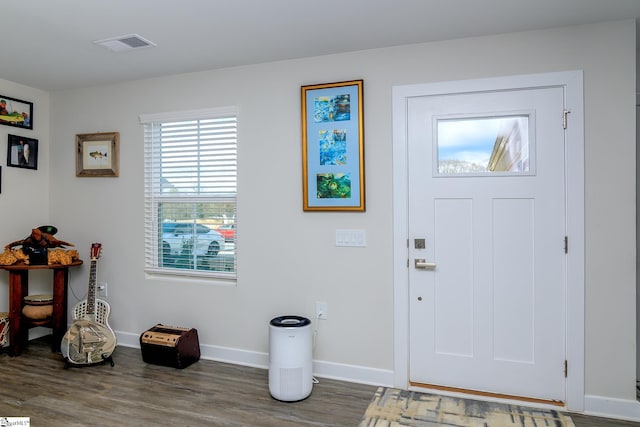 entrance foyer with dark wood-type flooring