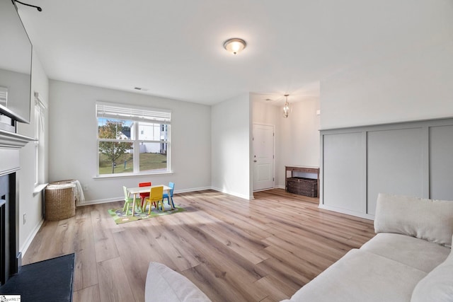 living room featuring light hardwood / wood-style floors