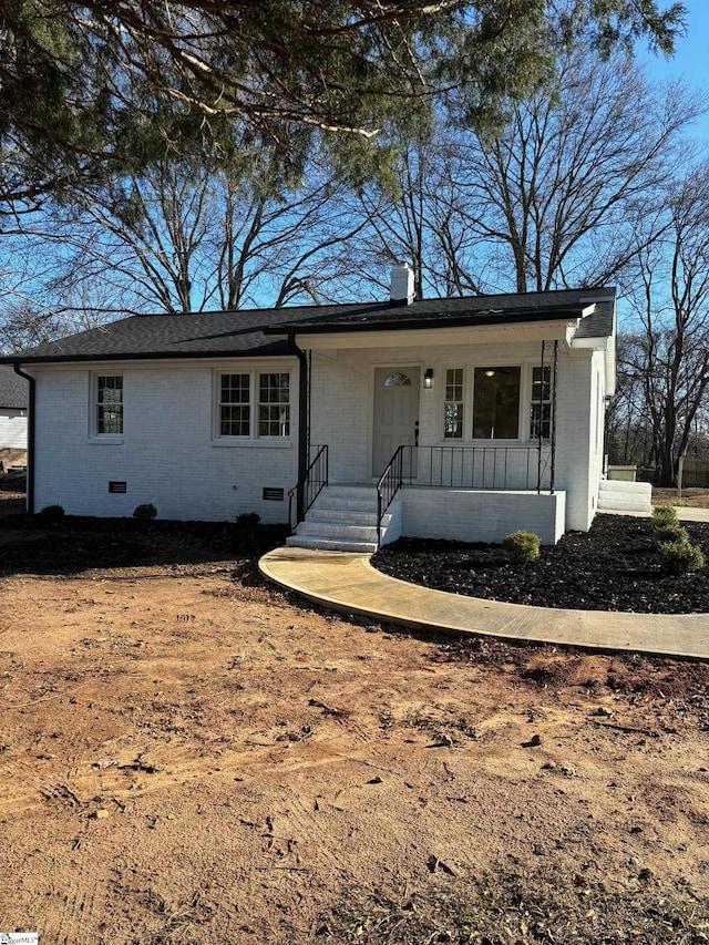 view of single story home