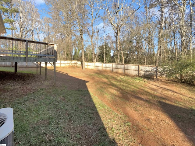 view of yard featuring a deck