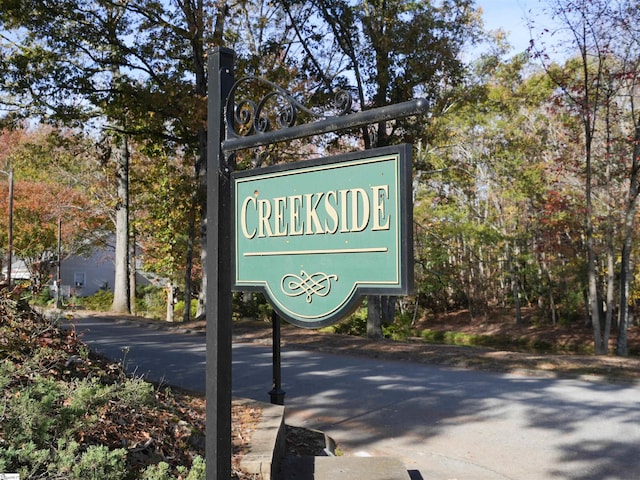 view of community sign