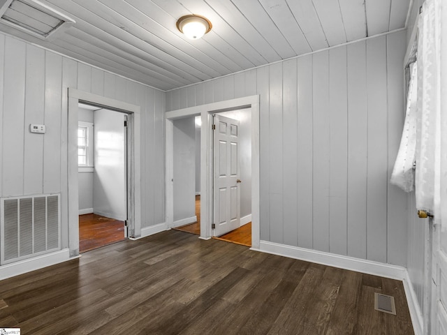 13 Damson St, Spartanburg, SC 29303 - unfurnished room with dark hardwood / wood-style floors and wooden ceiling
