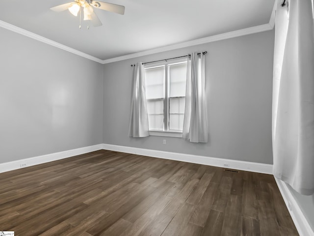 13 Damson St, Spartanburg, SC 29303 - unfurnished room with ceiling fan, crown molding, and dark wood-type flooring