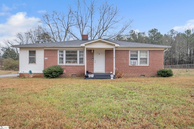 view of front of home with a front yard