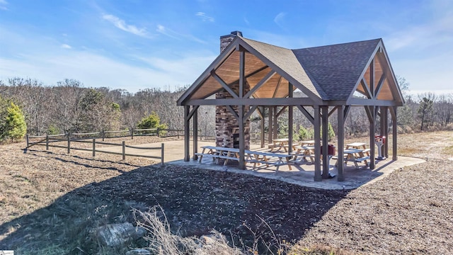 view of property's community with a gazebo