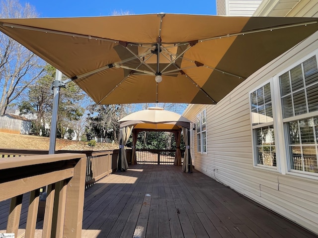 deck with a gazebo