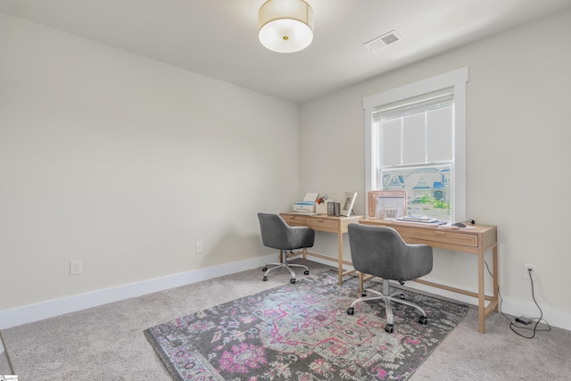 home office featuring carpet floors