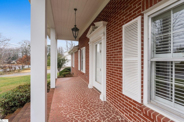 view of patio with a porch