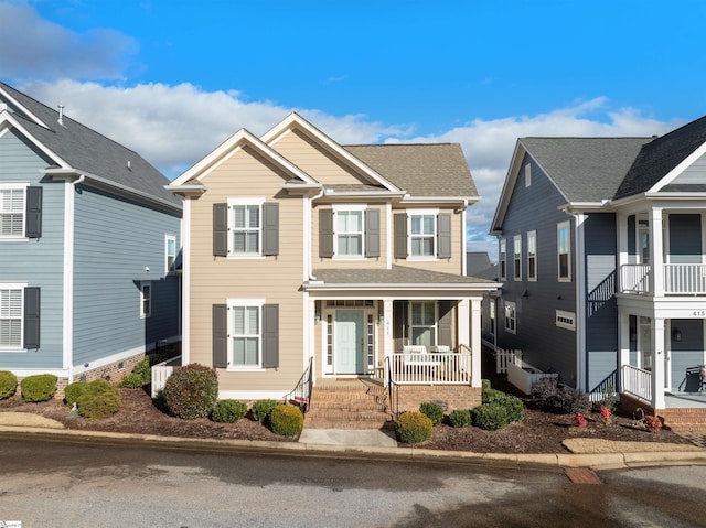 view of front of home featuring covered porch